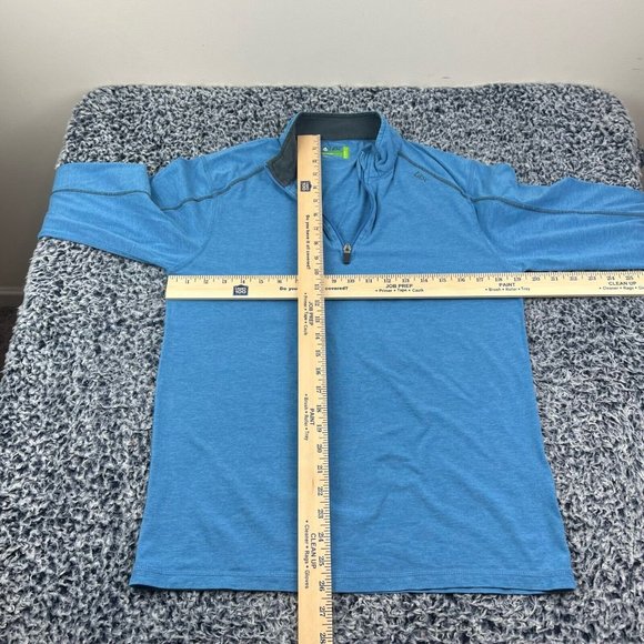 TASC 1/4 Zip Pullover Shirt Mens Small Blue Bamboo Lightweight Stretch Mock Neck - Picture 5 of 8